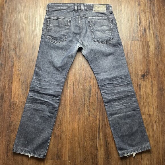 Diesel Jeans Mens 31x32 Blue Denim Safado Slim Straight Button Fly Prep USA Dark - Picture 2 of 11